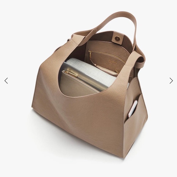 NWT CUYUNA Oversized Double Loop Bag | Ecru Leather - Picture 12 of 14